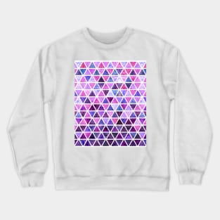 Berry Purples - Triangle Patchwork Pattern Crewneck Sweatshirt